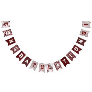 Banderines Maroon Patterned Confelicitaciones bunting banner