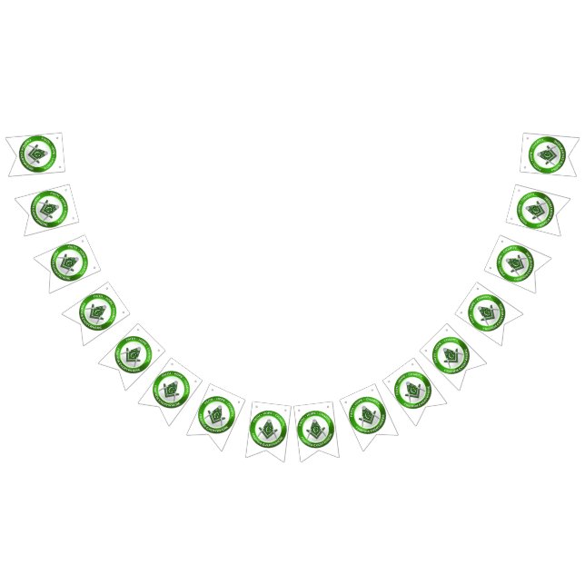 Banderines Masonic Bunting Banner Green (Todo)