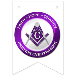 Banderines Masonic Bunting Banner Purple