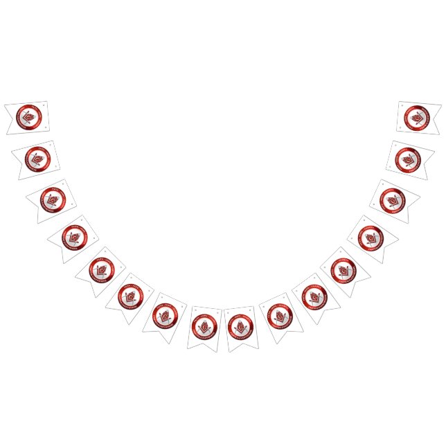 Banderines Masonic Bunting Banner Red (Todo)