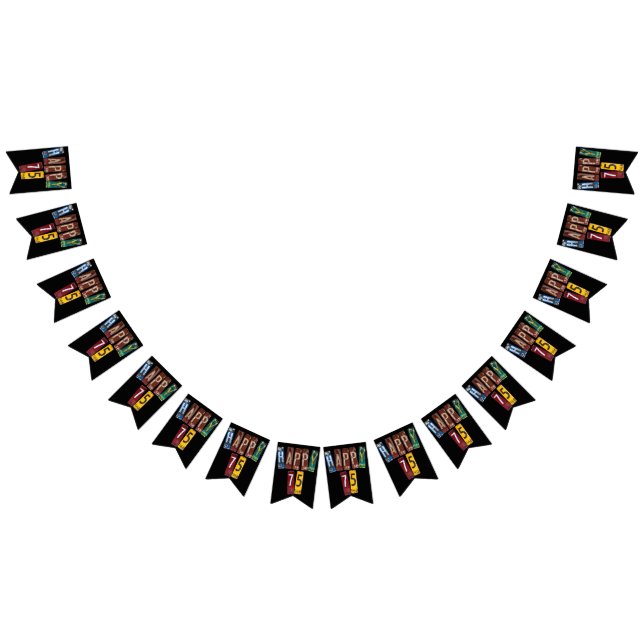 Banderines matrícula de licencia oxidada cumpleaños 75 (Todo)