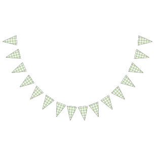 Banderines Matrimonio de Sage Gingham Country