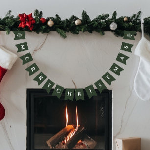 Banderines Merry Christmas Decor Simple Moderno