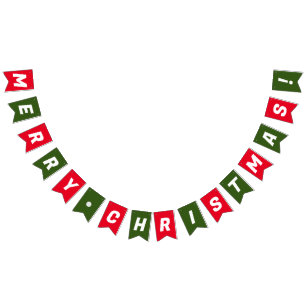 BANDERINES MERRY CHRISTMAS RED VERDE