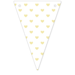 Banderines Micro Hearts Mantequilla Amarillo - Blanco