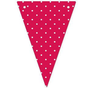 Banderines Micro Lunares Blanco - Rojo Frambuesa