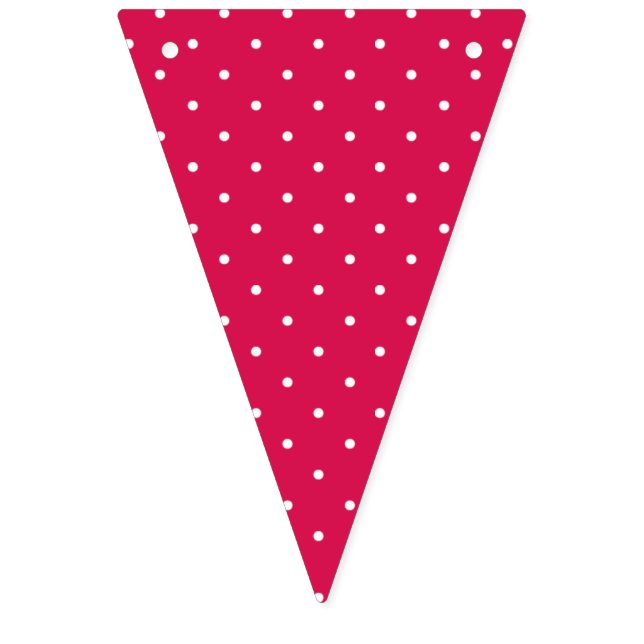 Banderines Micro Lunares Blanco - Rojo Frambuesa (Primera bandera)