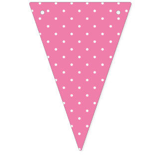 Banderines Micro Polka Dot White - Fuchsia Pink