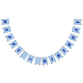 Banderines Minimalist Light Blue Kids Birthday Bunting Banner