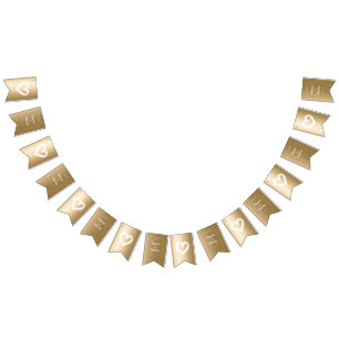 Banderines Minimalista natural orgánico boda Gold EDITABLE