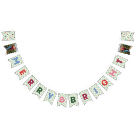 Banderines Mint Checkerboard Merry & Bright Bunting Banner