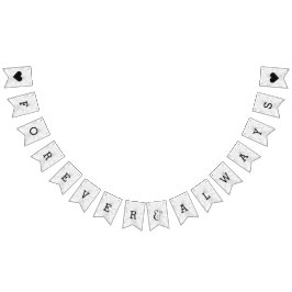 Banderines Moda Boda de Mármol Blanco y Gris para siempre