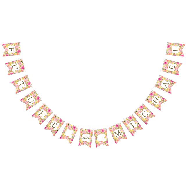 Banderines Moda Boho Floral Future Sra. Bridal Shower (Todo)
