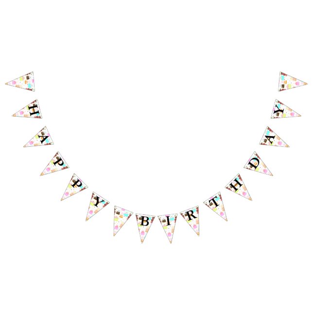 Banderines Modelo de la torta del feliz cumpleaños (Todo)