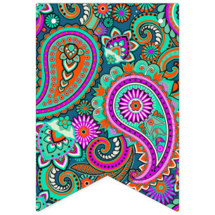 Banderines Modelo inconsútil floral II de Paisley + sus idea