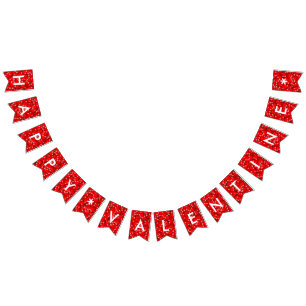 Banderines Modelo rojo de los corazones de la tipografía