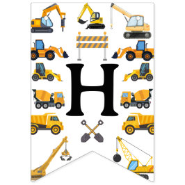 Banderines Modern Construction Simple Kid's Birthday