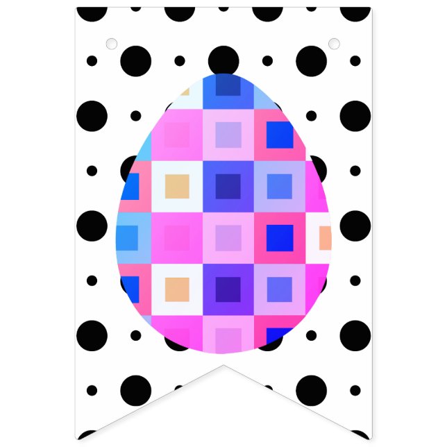 Banderines Modern Mod Pop Art Geometric Easter Bunting Banner (Primera bandera)