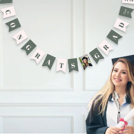 Banderines Modern Sage Green Blush Pink Graduation Photo