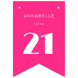 Banderines Moderna 21ª Veintiuna fiesta de cumpleaños de colo