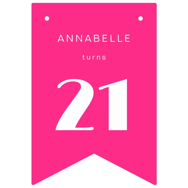 Banderines Moderna 21ª Veintiuna fiesta de cumpleaños de colo (Primera bandera)