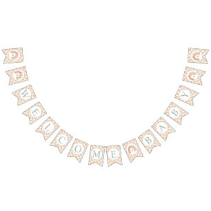 Banderines Moderno Boho Rainbow Welcome Baby Bunting - Waterc