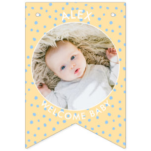 Banderines Moderno Recién nacido de Bienvenida Niño Chica Fot