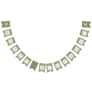 Banderines Mono de la jungla Feliz Cumpleaños Verde