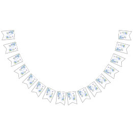 Banderines Monograma de cinta Rosa azul