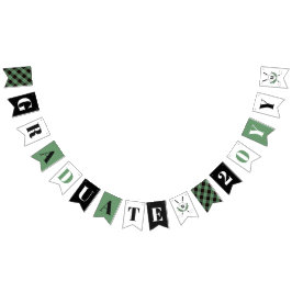 Banderines Monograma de Cuadro Verde Tema de Golf para Gradua
