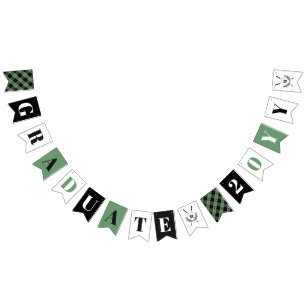 Banderines Monograma de Cuadro Verde Tema de Golf para Gradua