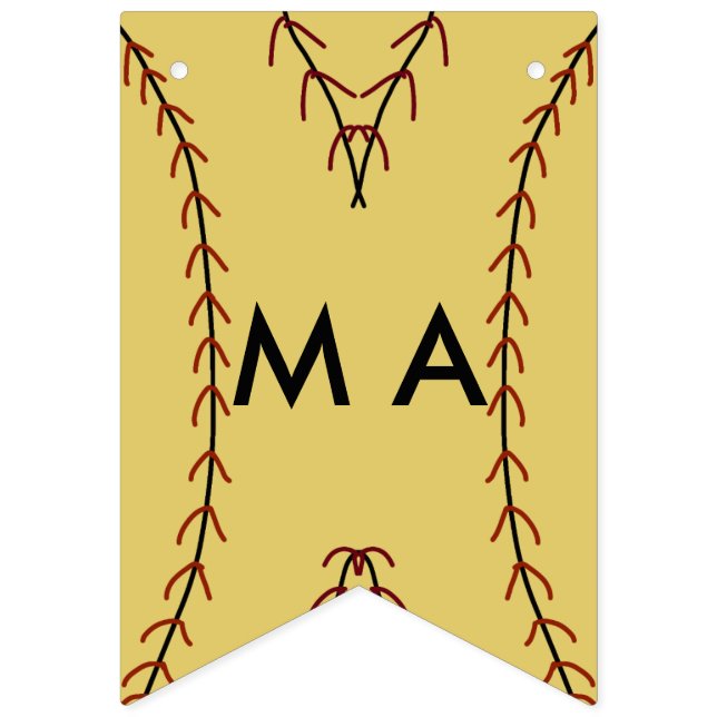 Banderines Monograma simple añada su letra de nombre man mini (Primera bandera)