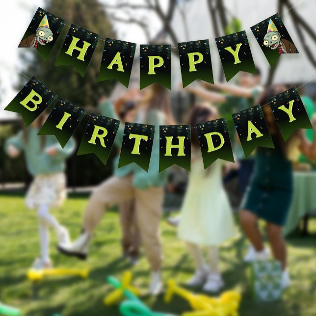 Banderines Monstruos Zombie Happy Birday Boy Halloween (Subido por el creador)