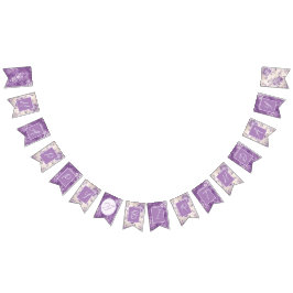 Banderines Morado Floral Shabby Chic Personalizado Age