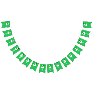 Banderines Muñeco de nieve verde, buenas fiestas