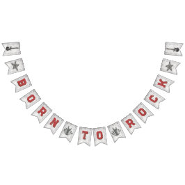 Banderines Nacido en roca - Banner de agrupamiento de Baby Sh