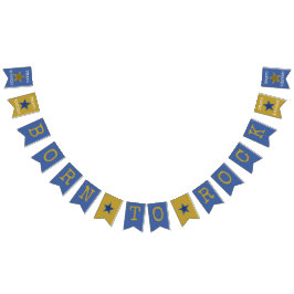 Banderines Nacido en Rock Star Birthday Party Banner Blue Gol