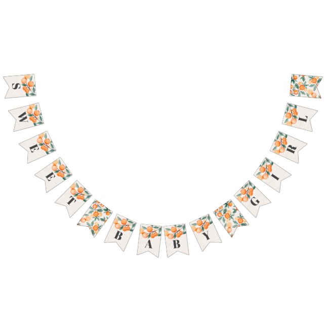 Banderines naranja de banderín de ducha de bebé feliz (Todo)