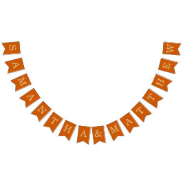 Banderines Naranja Quemado boda Nombres simples de novias y n