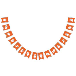 Banderines Naranja White Feliz Halloween Fantasma lindo