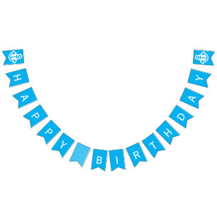 Banderines Nautical Blue Happy Birday Anchor