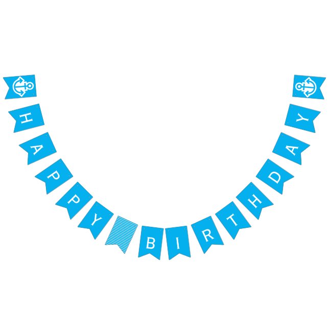 Banderines Nautical Blue Happy Birday Anchor (Todo)