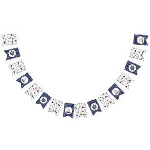 Banderines Nautical Sailboat Wheel Baby Boy Shower Fiesta