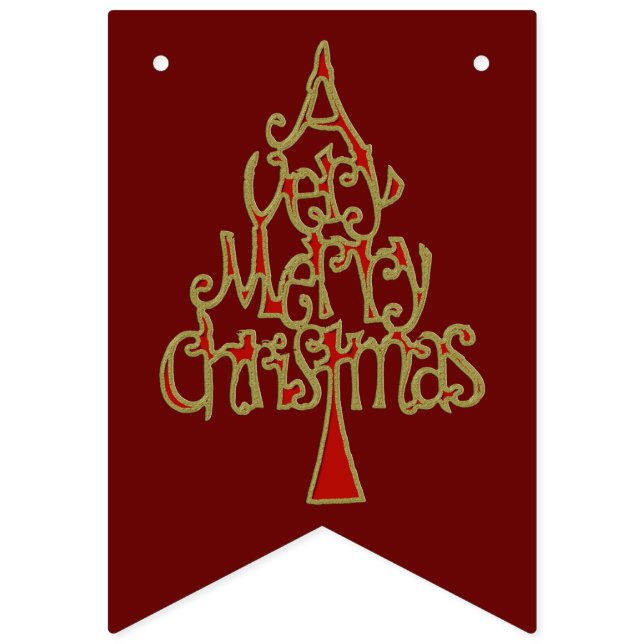 Banderines Navidad - Un Árbol De Navidad Muy Feliz (Primera bandera)