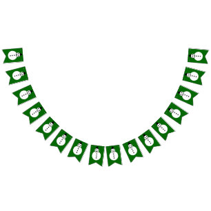 Banderines Navidades sonrientes Snowman Bunting Flags