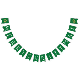 Banderines Navidades verdes y de oro