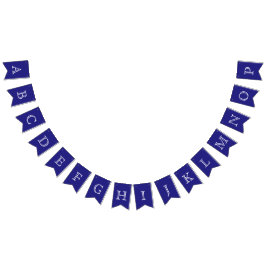 Banderines Navy y Blanco Letras OpenFace Personalizadas