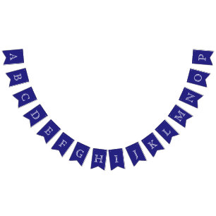 Banderines Navy y Blanco Letras OpenFace Personalizadas