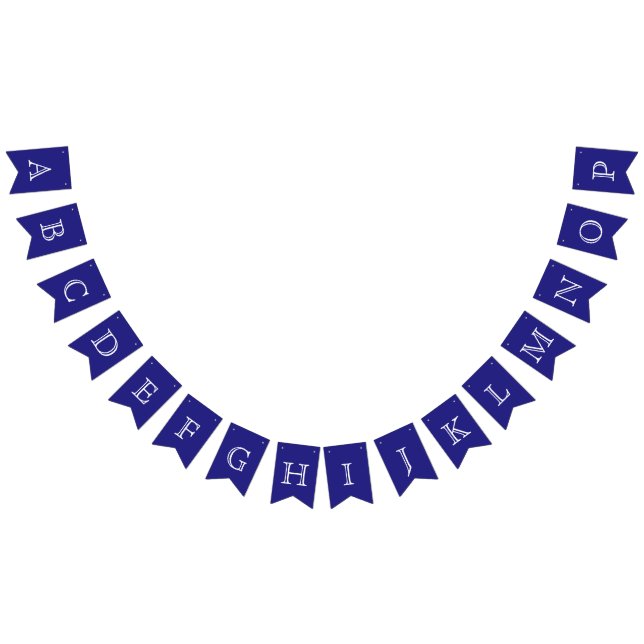 Banderines Navy y Blanco Letras OpenFace Personalizadas (Todo)