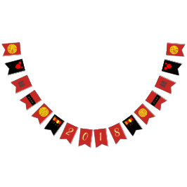 Banderines Negro rojo chino del Año Nuevo y empavesado de la